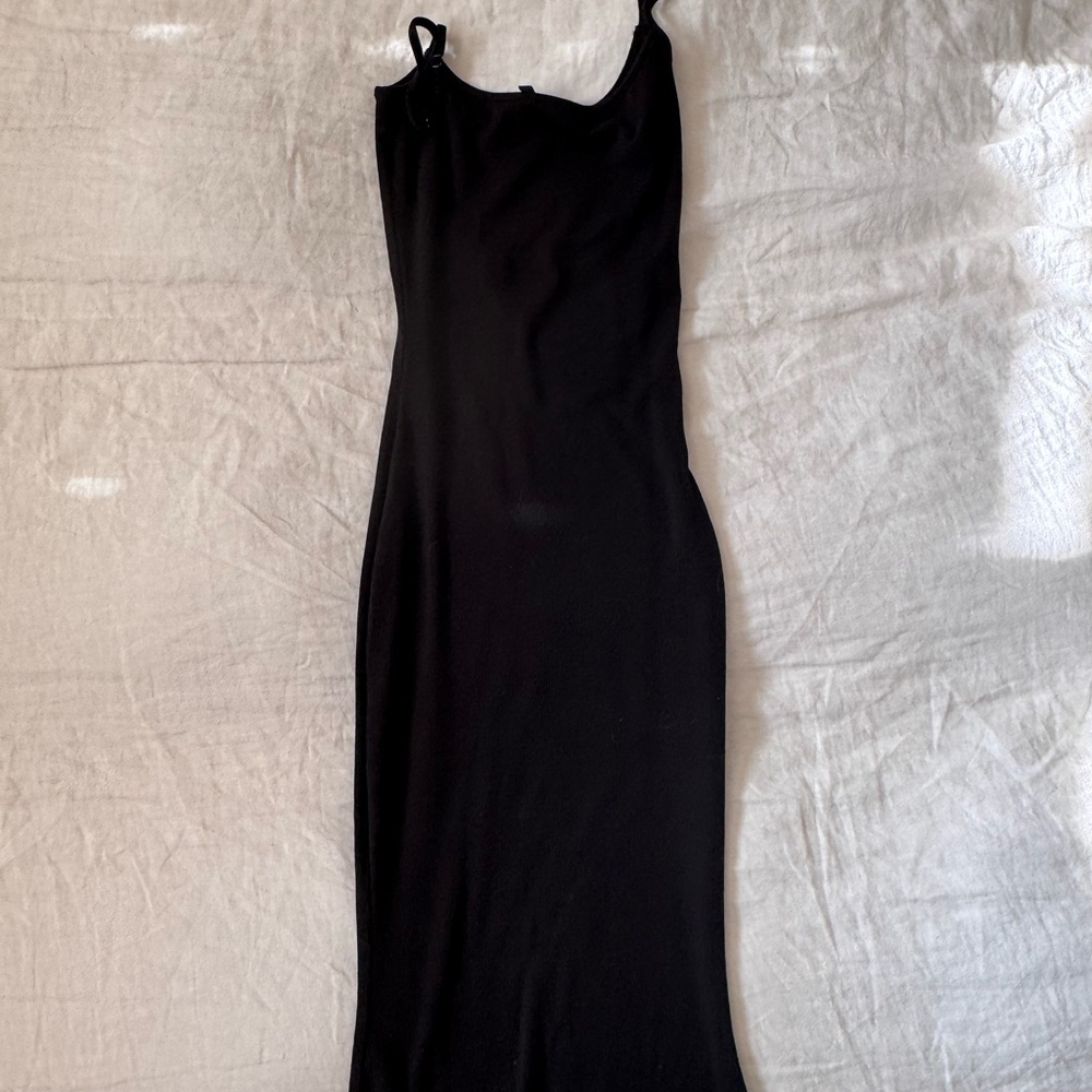 Tencel Rib Knit Maxi Slip Dress, XS